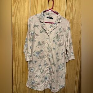 Ralph Lauren Floral Print Nightshirt 3/4 sleeve size M